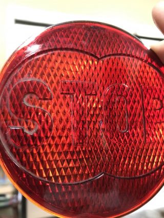 Antique Vintage 4” Glass Stop Tail Light Lens.  Very Good