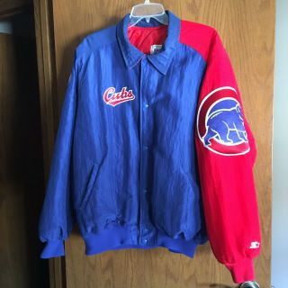 Vintage Made In The Usa Chicago Cubs Starter Jacket Xl Euc 90s Two Tone Coat
