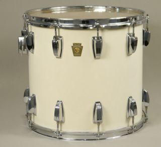 14 " Vintage Ludwig Classic Maple Tom Rack Drum White Cortex Keystone 13 " X14 "
