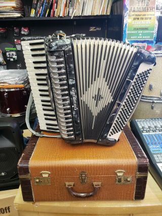 Vintage Diamond Piano Accordion With Case Made in Italy 2