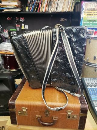 Vintage Diamond Piano Accordion With Case Made in Italy 3