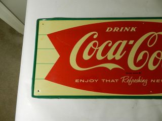 VINTAGE ADVERTISING SIGN - 1950 ' s COCA - COLA FISHTAIL SIGN - MCA SIGN CO.  - DRIVE - IN 2