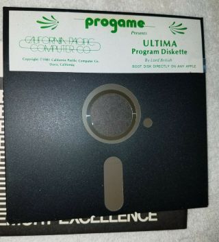 Rare Progame Ultima Program Disk by Lord British California Pacific Computer Co 2