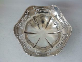 Antique Pierced Solid Sterling Silver Dish 1915/ L 11 Cm/ 71 G