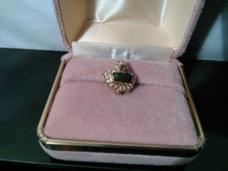 Vintage Aka Alpha Kappa Alpha Greek Cultured Pearl Enamel Yellow Gold Pin