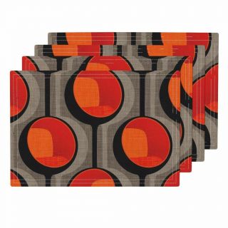 Cloth Placemats Mod Chair Chair Pod Midcentury Modern Retro Mod Vintage Set Of 4