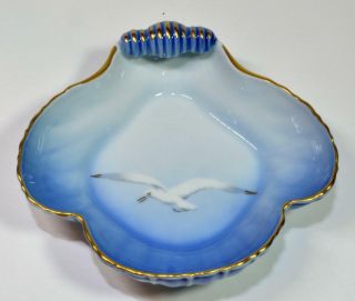 Vintage B&g Copenhagen Porcelain Denmark Seagull Shell Shape 6 1/2 " Dish Bowl
