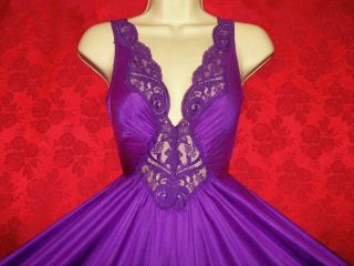 Spectacular Vtg Olga Rurple Formfit Nightgown Sz Xl Bust To 44 " Pristine Nwot