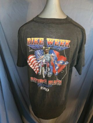 3d Emblem Vintage 1989 Harley Davidson And Beer Bike Week Daytona Fl T - Shirt L