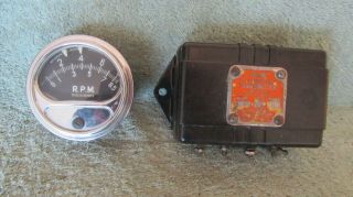 Vintage Sun Rc 85 Tachometer & Sun Eb 2 Tach Transmitter 6 Volt 6 Cylinder