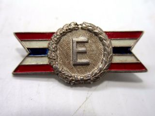Wwii Sterling Army Navy E For Production Excellence Award Pin