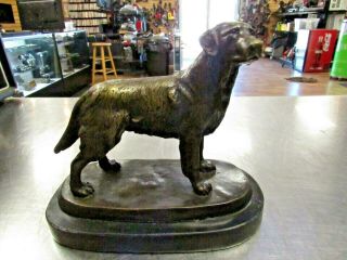 Vintage Debut Retriever Bronze Dog Statue Sculpture
