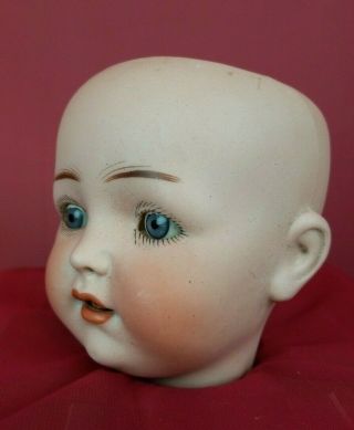 Antique German Franz Schmidt Bisque Socket Doll Head 1295 Blue Sleep Eyes 3