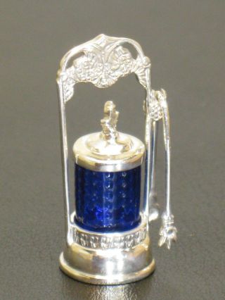 Rare Acquisto Pickle Caster With Blue Glass By Ferenc Albert Dollhouse Miniature