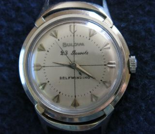 Bulova 23 Jewel1958 Automatic Watch Rare 14k Solid White Gold