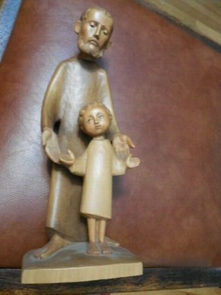 Vintage Hand Carved Anri Wood Figure Italy Christmas In July