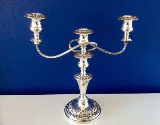 Stunning Antique 19th Century Repousse Silver On Copper 14” Candelabra 1.  8kg