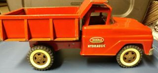 Vintage 1960 ' s Tonka Ford Hydraulic Lift Dump Truck Red Pressed Steel 2