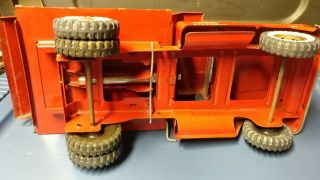 Vintage 1960 ' s Tonka Ford Hydraulic Lift Dump Truck Red Pressed Steel 7