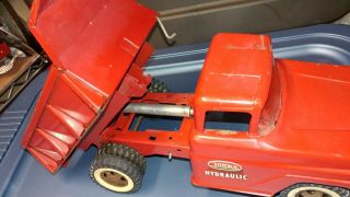 Vintage 1960 ' s Tonka Ford Hydraulic Lift Dump Truck Red Pressed Steel 8