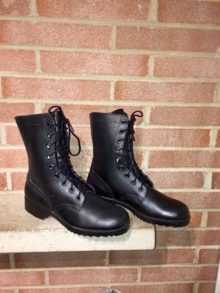 Vintage Ro - Search 8/ 1971 Black Leather Military Combat Boots,  Size Mens 8 R
