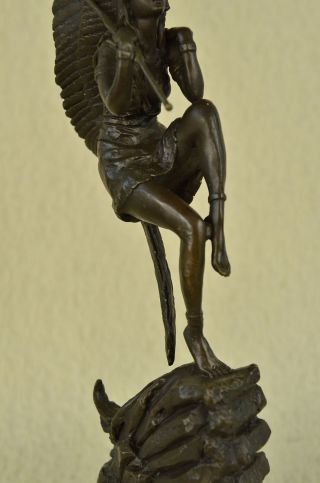 Vintage French Goodard Native American Indian Woman Bronze Sculpture Lost Wax 8