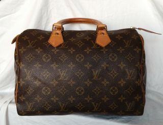 Authentic Louis Vuitton Classic Monogram Speedy 30 - Vi1921 - Vintage