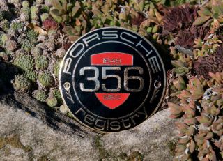 Vintage Enamel Automobile Car Club Badge Porsche 356 Registry 1965 U.  S.  A.
