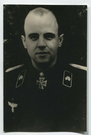 German Wwii Photo: Panzertruppe Tankman Officer With Knight 