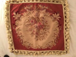 Vintage Needlepoint Finished Wool Pillow Cover Set Of 2