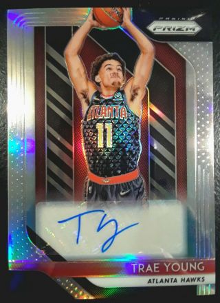 Trae Young 2018 Prizm Rookie Silver Prizm Autograph Card Rs - Tyg Hawks Rare$☆$hot