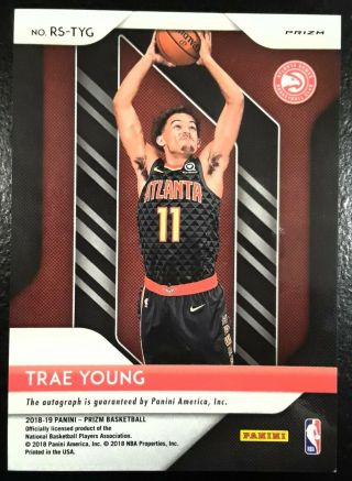 Trae Young 2018 Prizm Rookie Silver Prizm Autograph Card RS - TYG Hawks RARE$☆$HOT 2