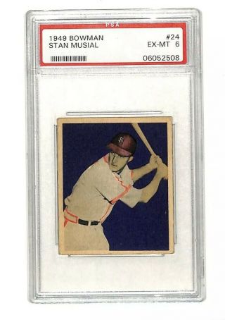 1949 Bowman 24 Stan Musial Vintage Card Psa 6 Cardinals Hof