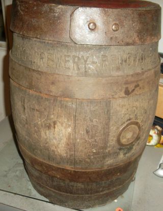 Vintage Wooden Beer Keg Pre Pro Pre 1899 Binders Brewery Renova Pa,  Very Rare