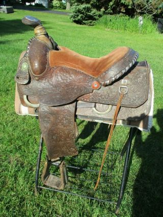 15  Vintage Billy Cook Western Roper Saddle Qhb Greenville Texas