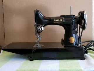 Vintage Singer Featherweight 221 - 1 1941 Portable Sewing Machine,  Case And More