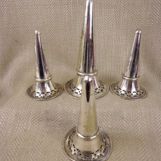 Antique Epergne Trump Flower Vase Table Centerpiece Silver Plated 5