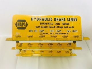 Vintage Napa Hydraulic Brake Line Wall Hanging Metal Display Gas Station Sign
