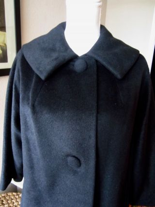 Vintage Lilli Ann 50 ' s Blin & Blin Black Coat Size Small to Med.  / 2
