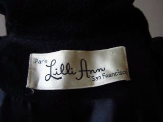Vintage Lilli Ann 50 ' s Blin & Blin Black Coat Size Small to Med.  / 7