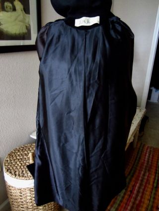 Vintage Lilli Ann 50 ' s Blin & Blin Black Coat Size Small to Med.  / 8