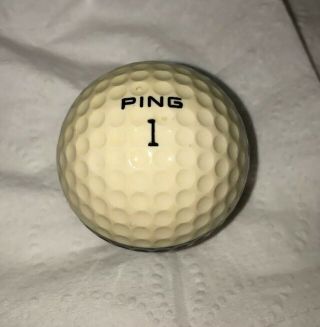 Vintage Ping Golf Ball - Black/white Ping Eye 1 - Rare Black On Black Logo
