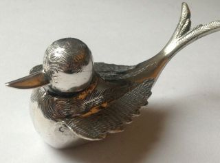 Vintage Antique Russian Silver Figural Bird Salt Spice Shaker