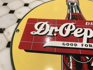 VINTAGE DR.  PEPPER PORCELAIN SIGN GAS STATION SODA FOUNTAIN PEPSI MOUNTAIN DEW 2