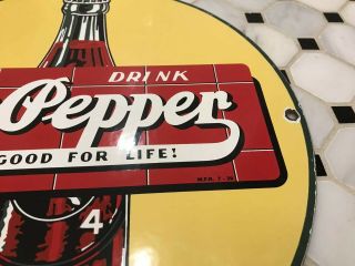 VINTAGE DR.  PEPPER PORCELAIN SIGN GAS STATION SODA FOUNTAIN PEPSI MOUNTAIN DEW 3