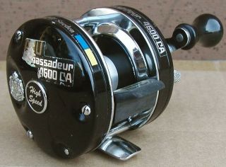 Vtg.  Abu Garcia AMBASSADEUR 4600 CA Baitcasting FISHING REEL Black SWEDEN 2