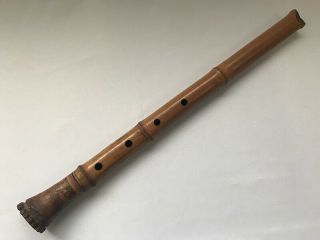 Bamboo Flute Shakuhachi Japanese Musical Instrument Wagakki Hole Vintage Z51