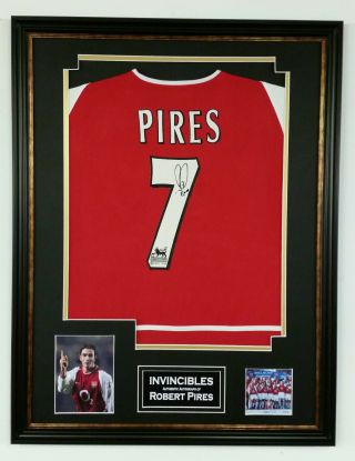 Rare Robert Pires Of Arsenal Signed Shirt Invincibles Autographed Display