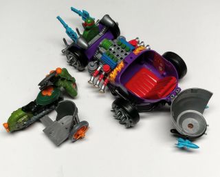 1991 Vintage TMNT Shredder Mobile Nitro Car Complete Bebop Rocksteady Don Raph 4