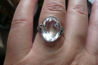 Vintage Rock Crystal And Silver Ring